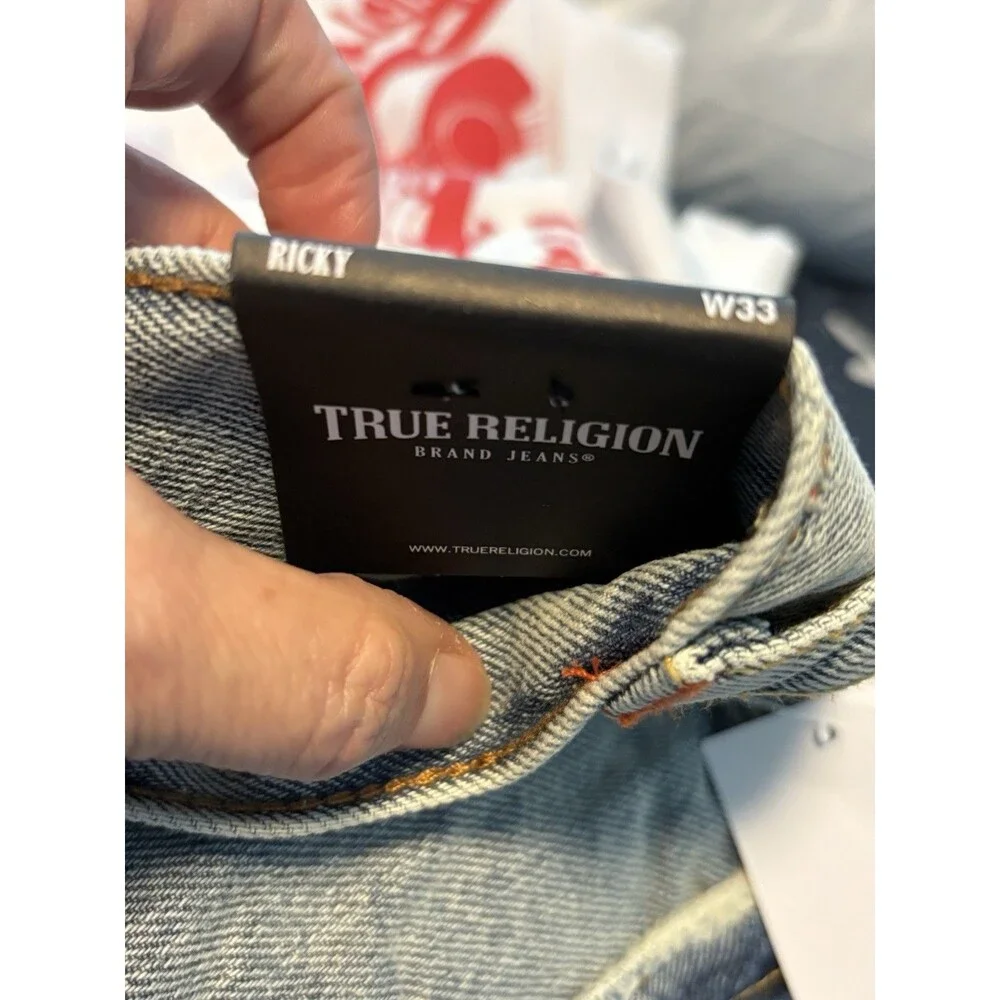 New True Religion Ricky Relaxed Straight W33 Raw Hem Shorts Retail $80